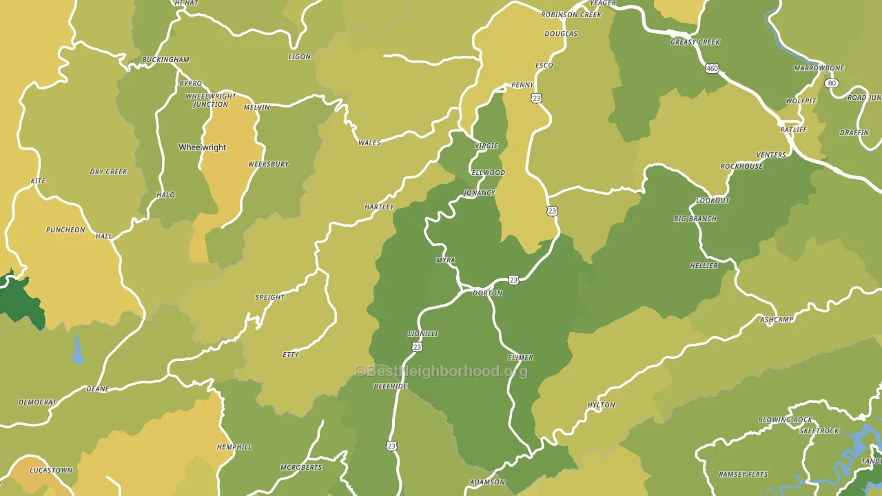 Jonancy, KY block-group voter-turnout map