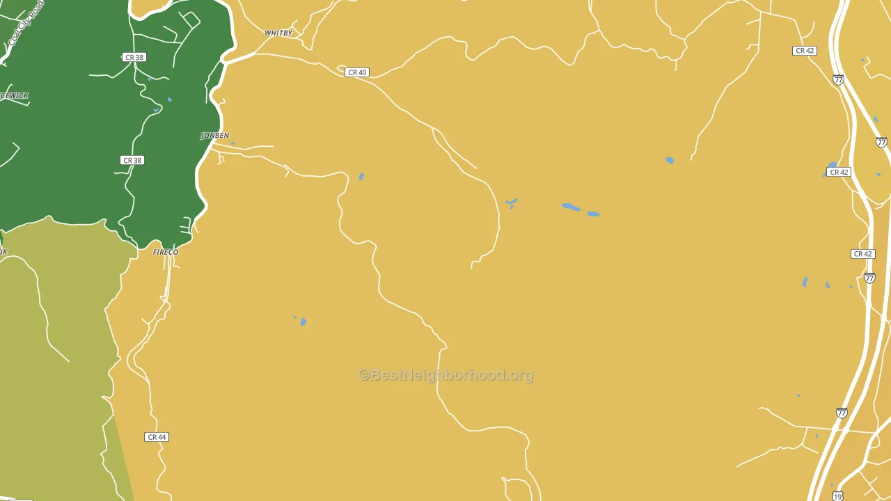 Jonben, WV block-group voter-turnout map
