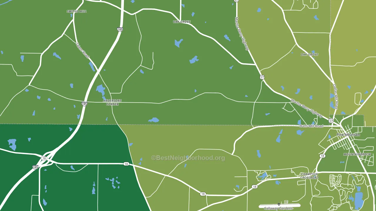 Jones Crossroads, GA block-group voter-turnout map