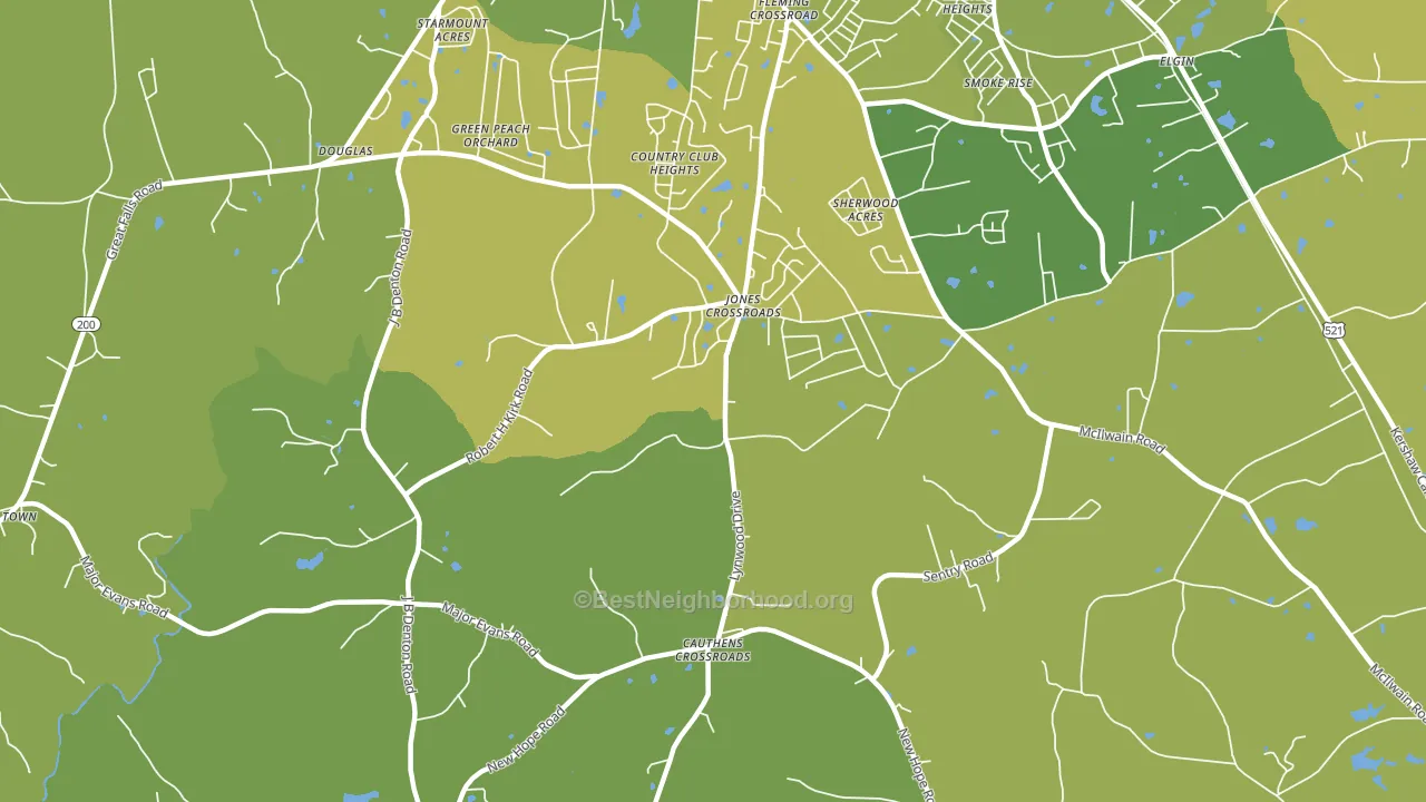 Jones Crossroads, SC block-group voter-turnout map