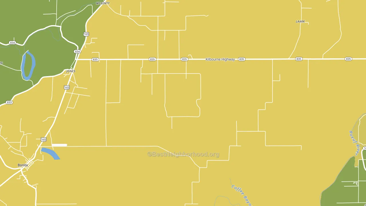 Jones, LA block-group voter-turnout map
