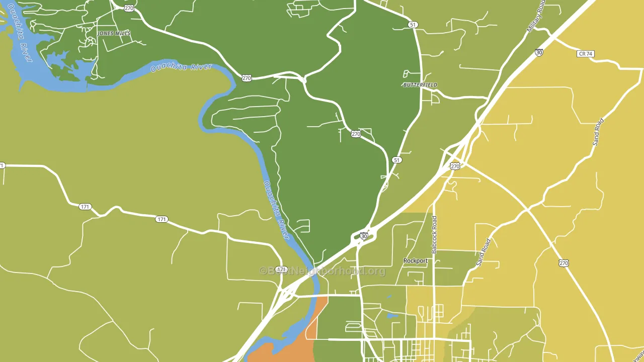 Jones Mill, AR block-group voter-turnout map