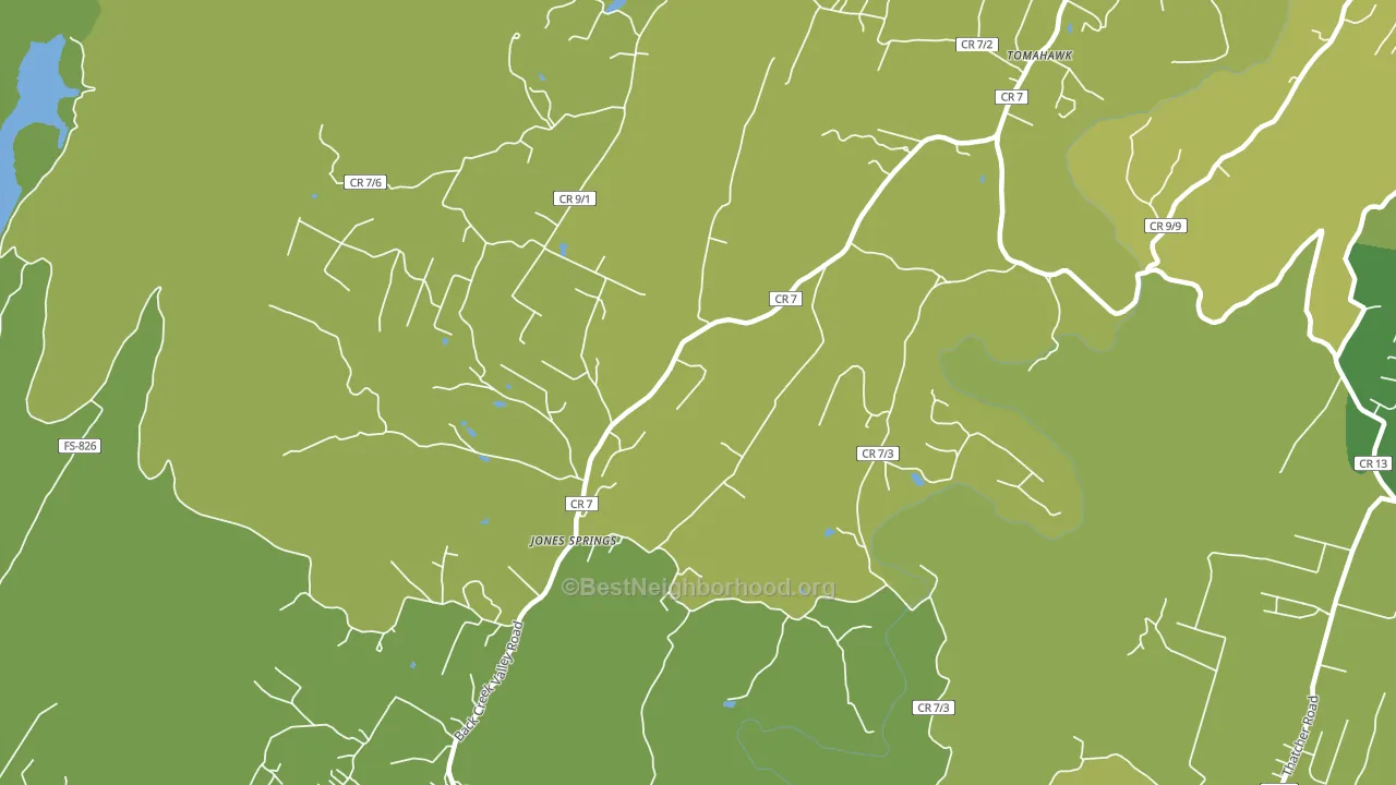 Jones Springs, WV block-group voter-turnout map