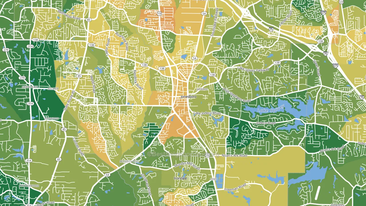 Jonesboro, GA block-group voter-turnout map
