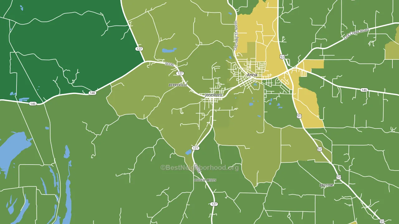 Jonesboro, IL block-group voter-turnout map