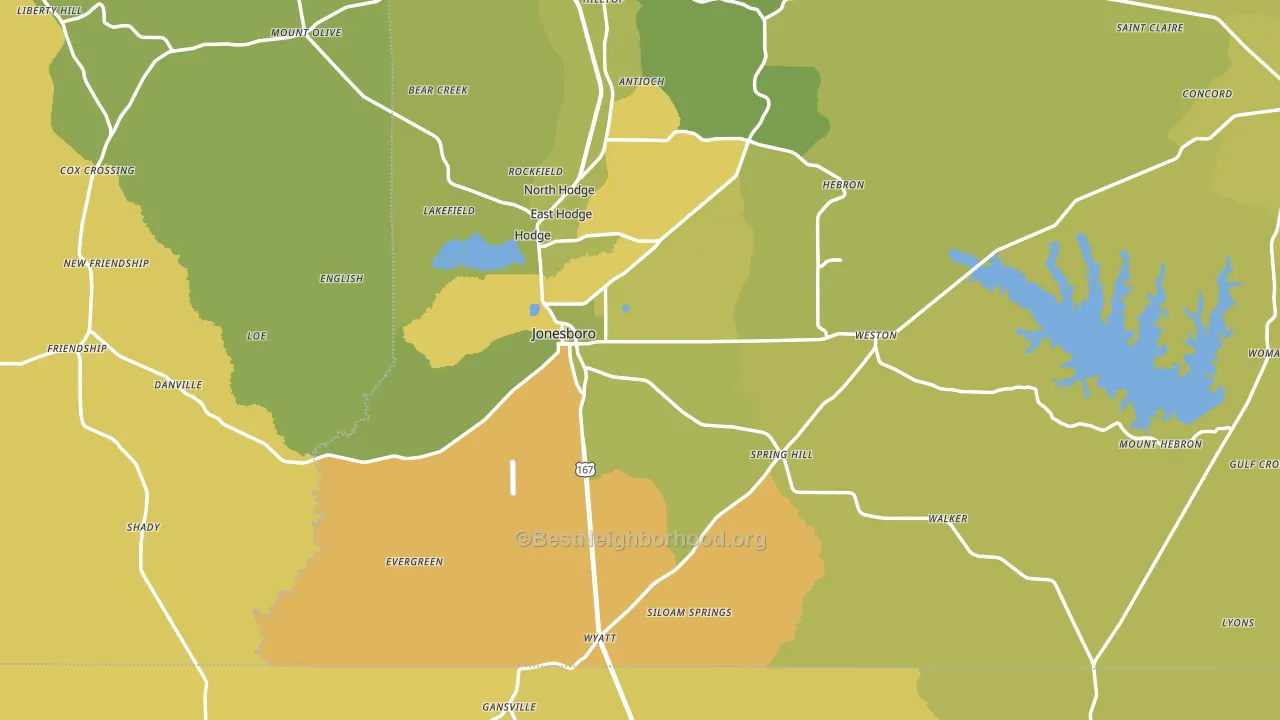 Jonesboro, LA block-group voter-turnout map