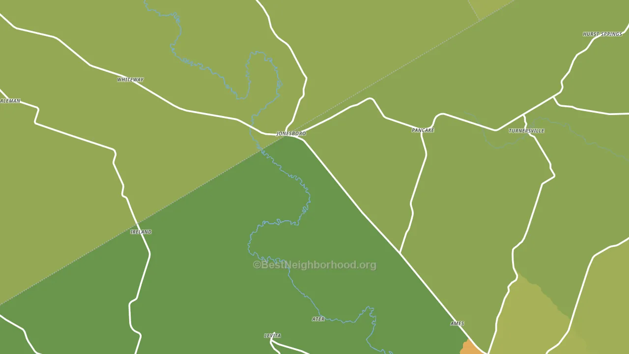 Jonesboro, TX block-group voter-turnout map