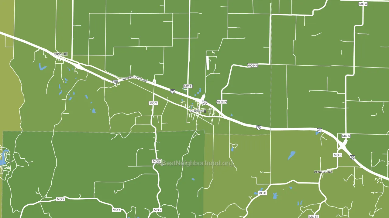 Jonesburg, MO block-group voter-turnout map