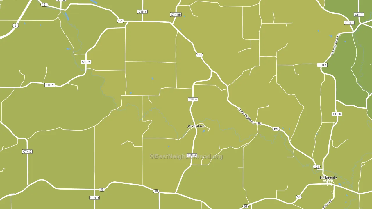 Jonesdale, WI block-group voter-turnout map