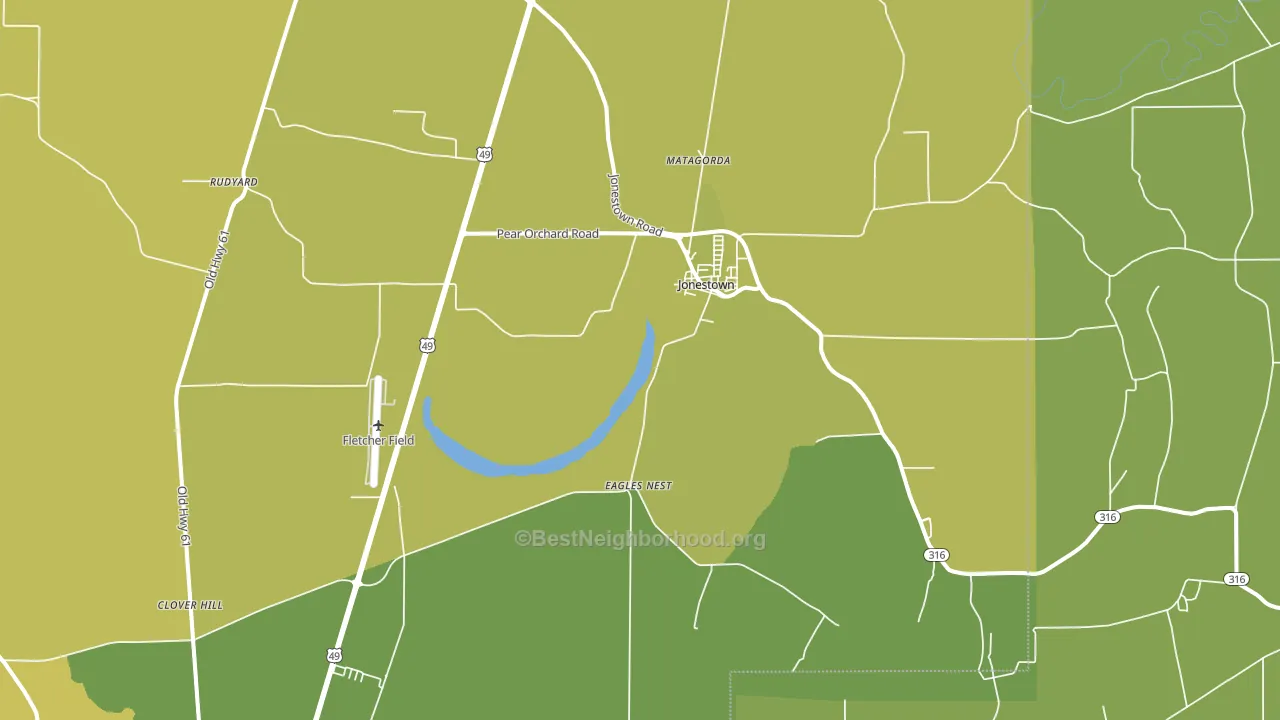 Jonestown, MS block-group voter-turnout map