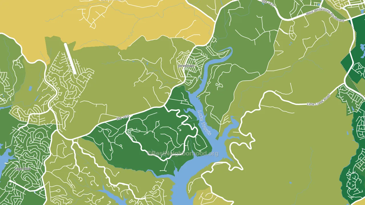 Jonestown, TX block-group voter-turnout map