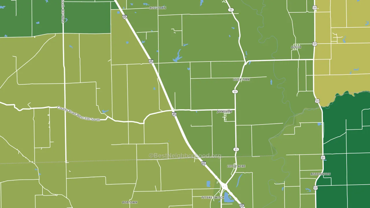 Jonesville, IN block-group voter-turnout map