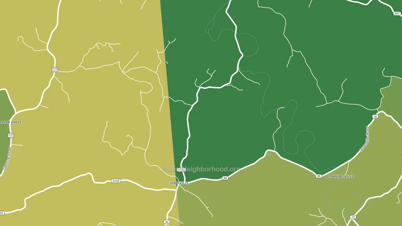 Jonesville, KY block-group voter-turnout map