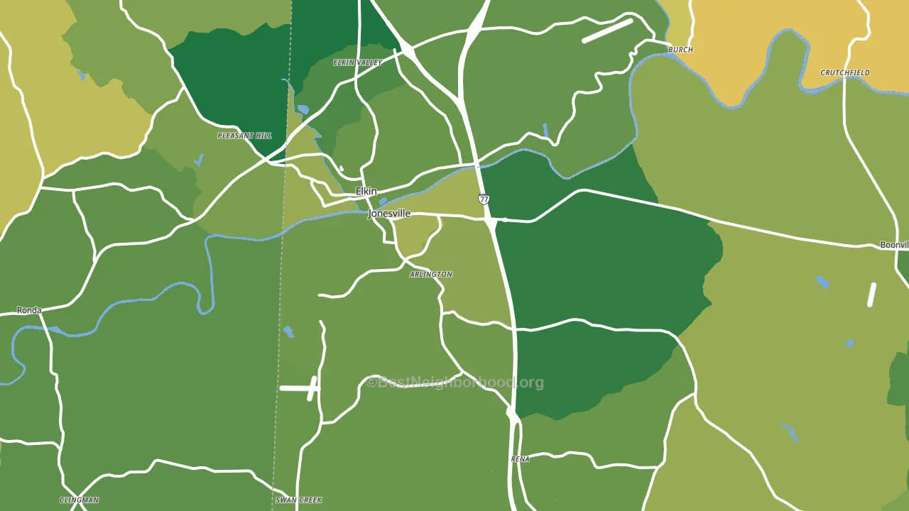 Jonesville, NC block-group voter-turnout map