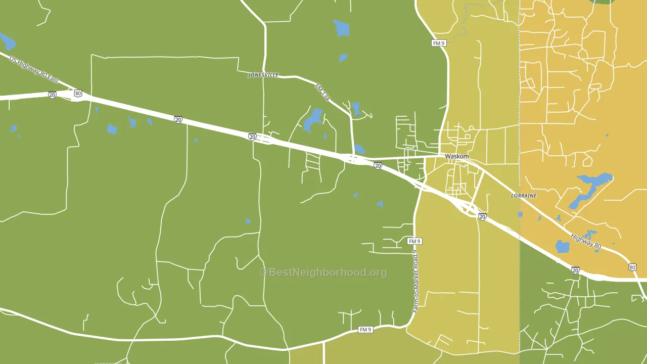 Jonesville, TX block-group voter-turnout map