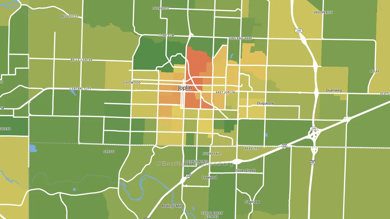 Joplin, MO block-group voter-turnout map