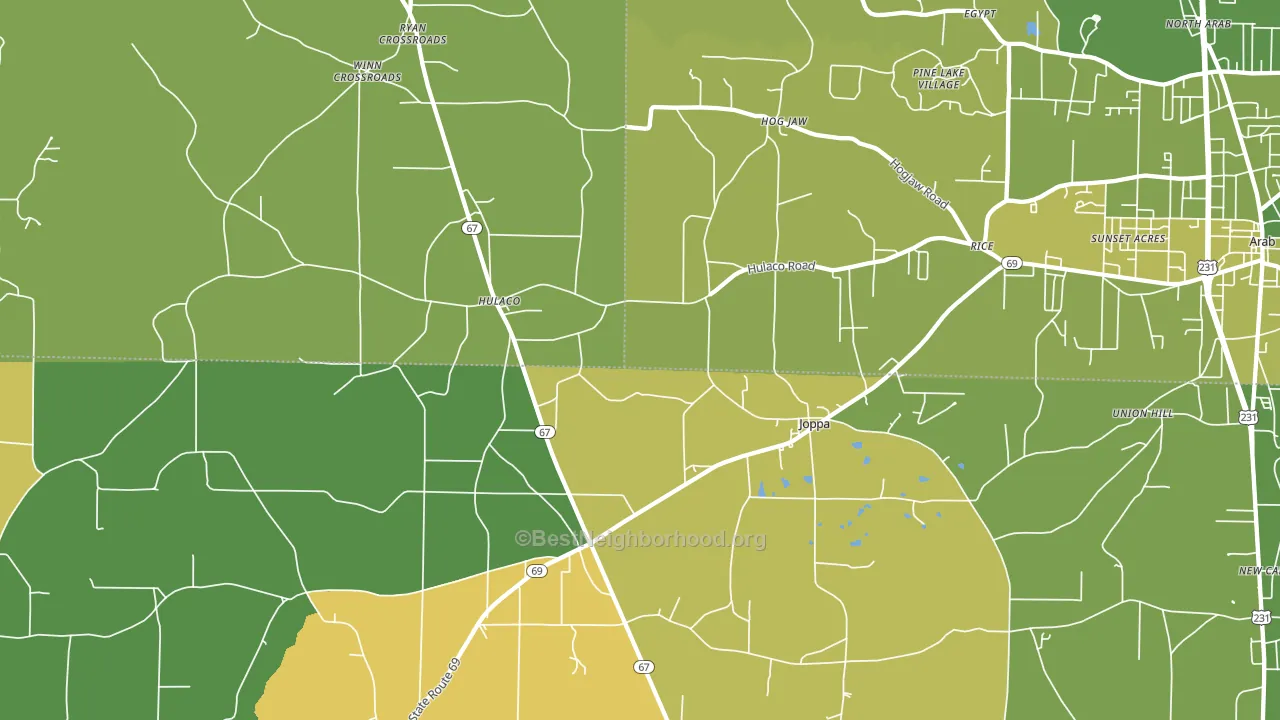 Joppa, AL block-group voter-turnout map