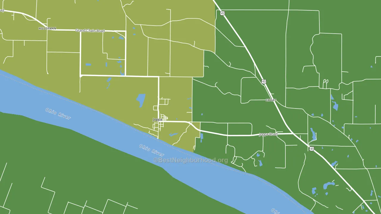 Joppa, IL block-group voter-turnout map