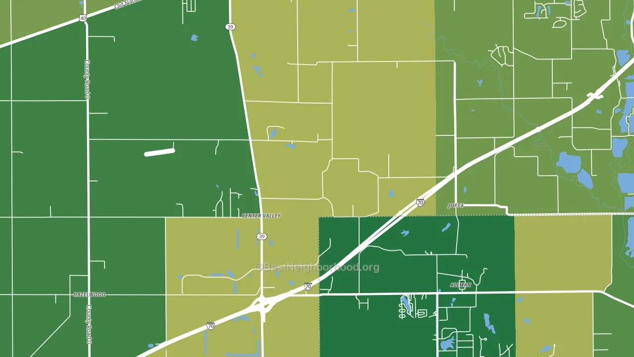 Joppa, IN block-group voter-turnout map