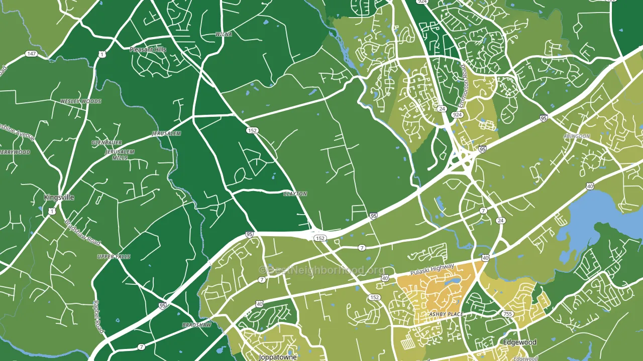 Joppa, MD block-group voter-turnout map