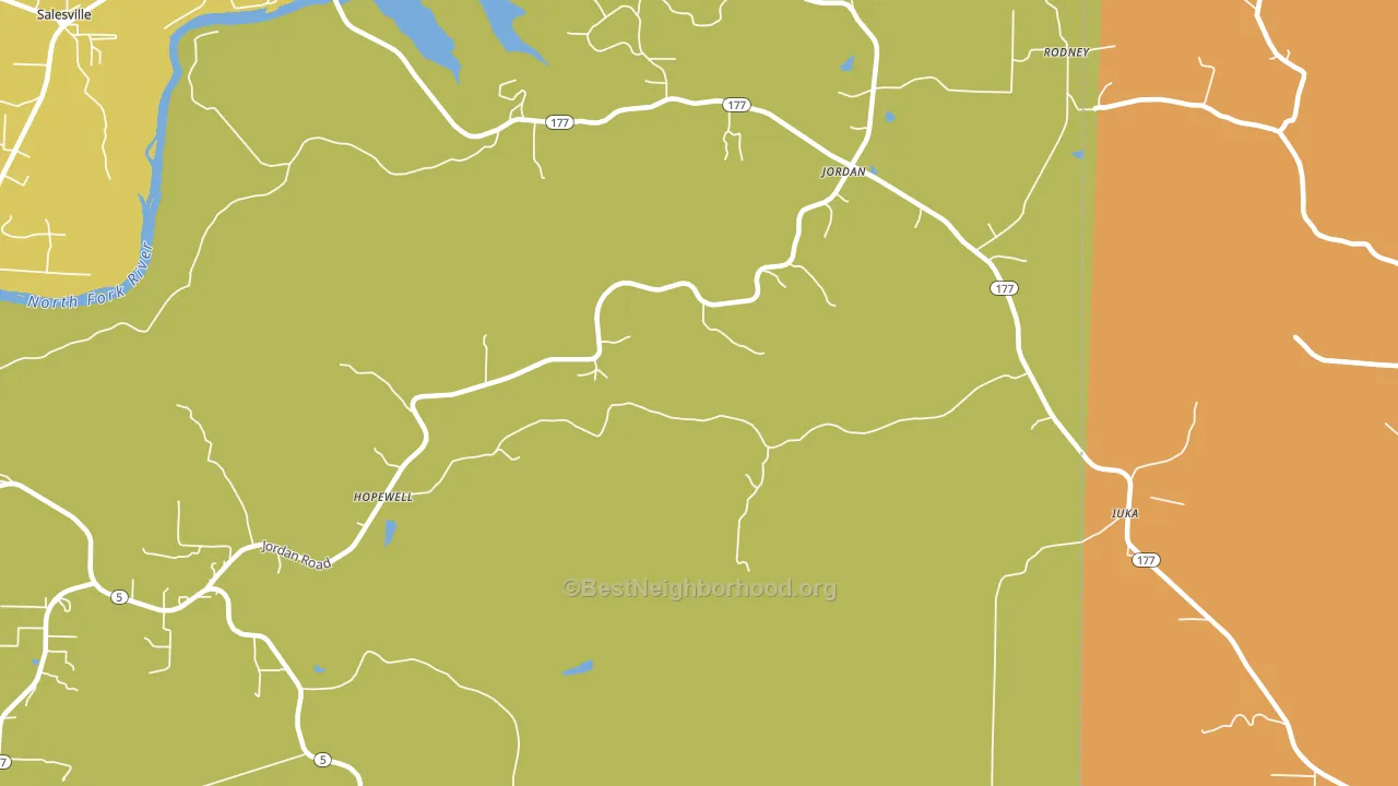 Jordan, AR block-group voter-turnout map