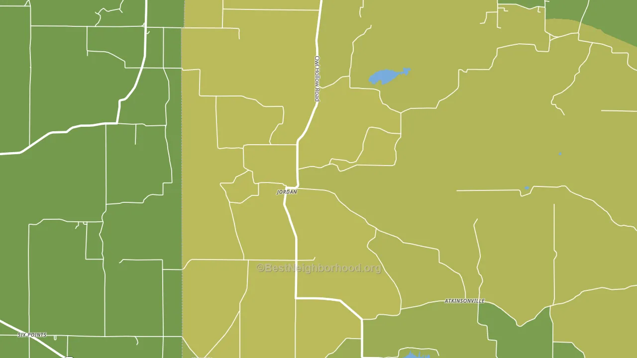 Jordan, IN block-group voter-turnout map