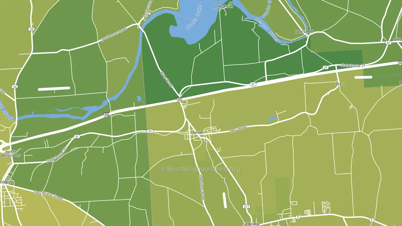 Jordan, NY block-group voter-turnout map
