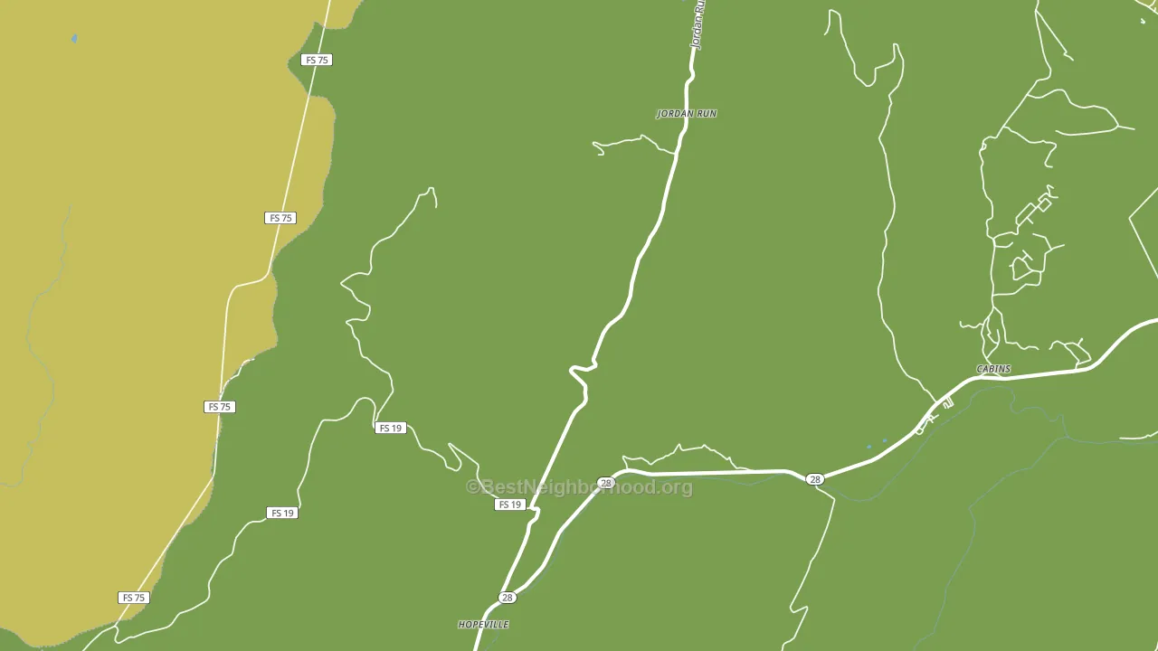 Jordan Run, WV block-group voter-turnout map