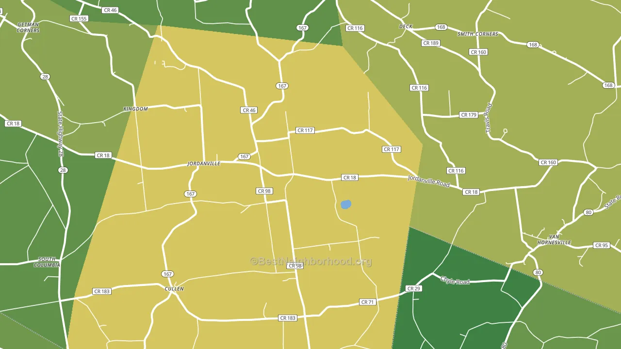 Jordanville, NY block-group voter-turnout map
