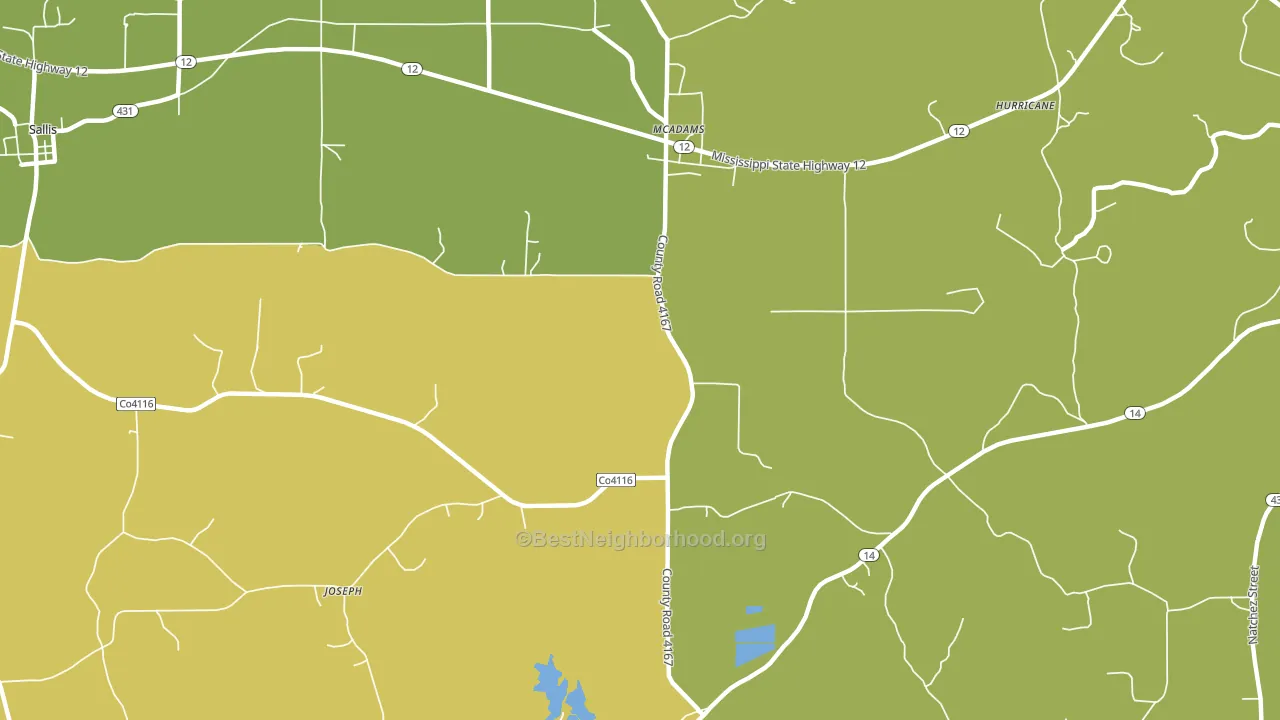 Joseph, MS block-group voter-turnout map