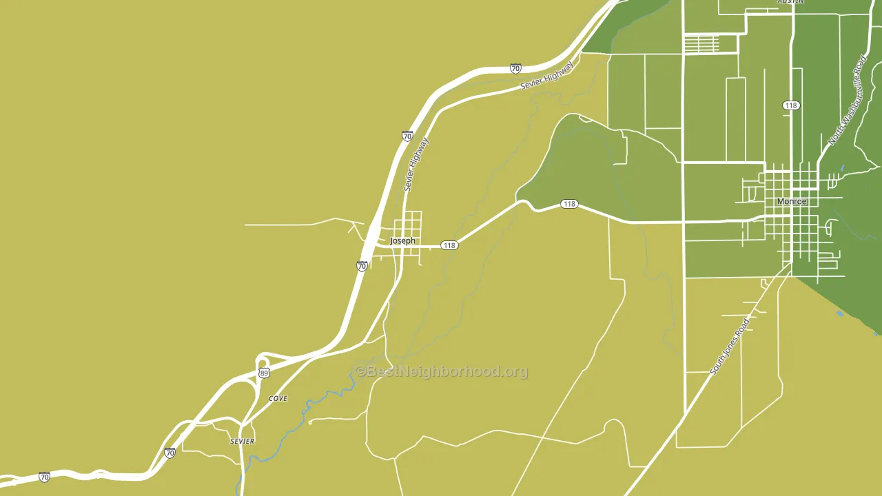 Joseph, UT block-group voter-turnout map