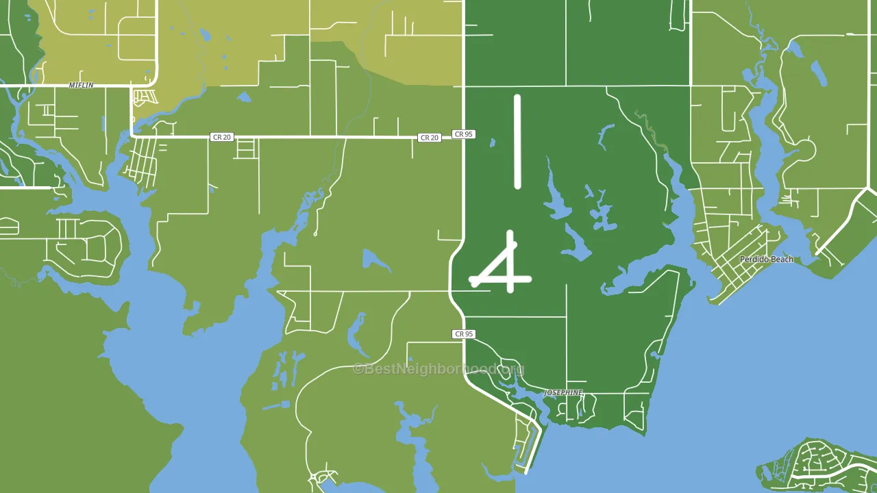 Josephine, AL block-group voter-turnout map