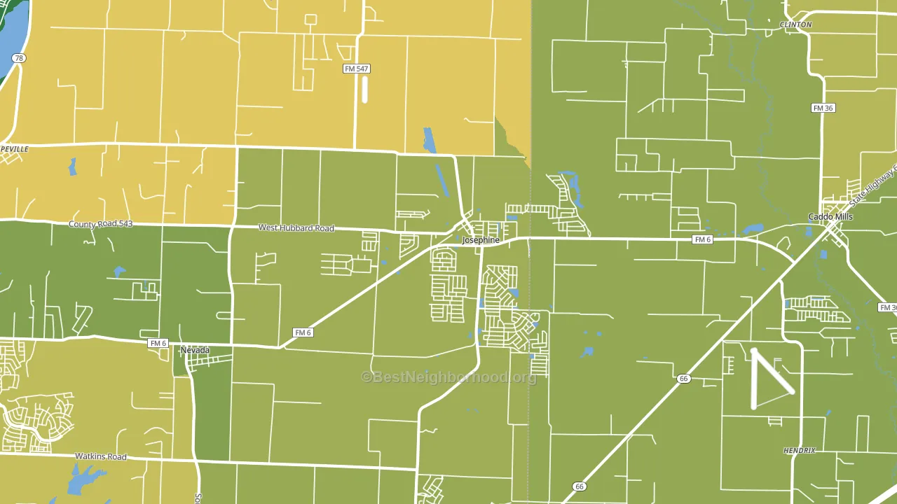 Josephine, TX block-group voter-turnout map