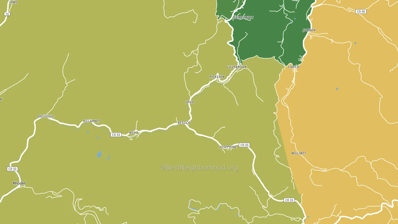 Josephine, WV block-group voter-turnout map