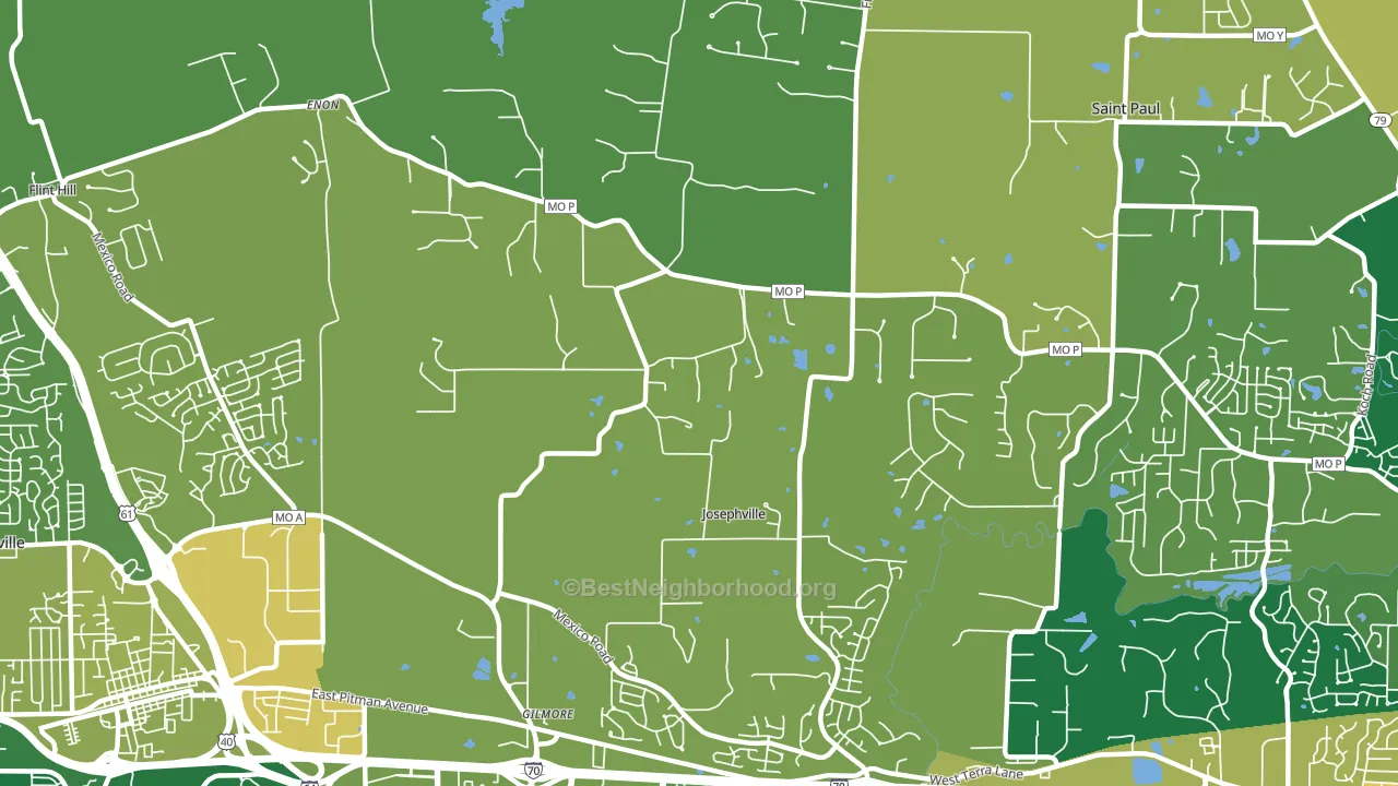 Josephville, MO block-group voter-turnout map