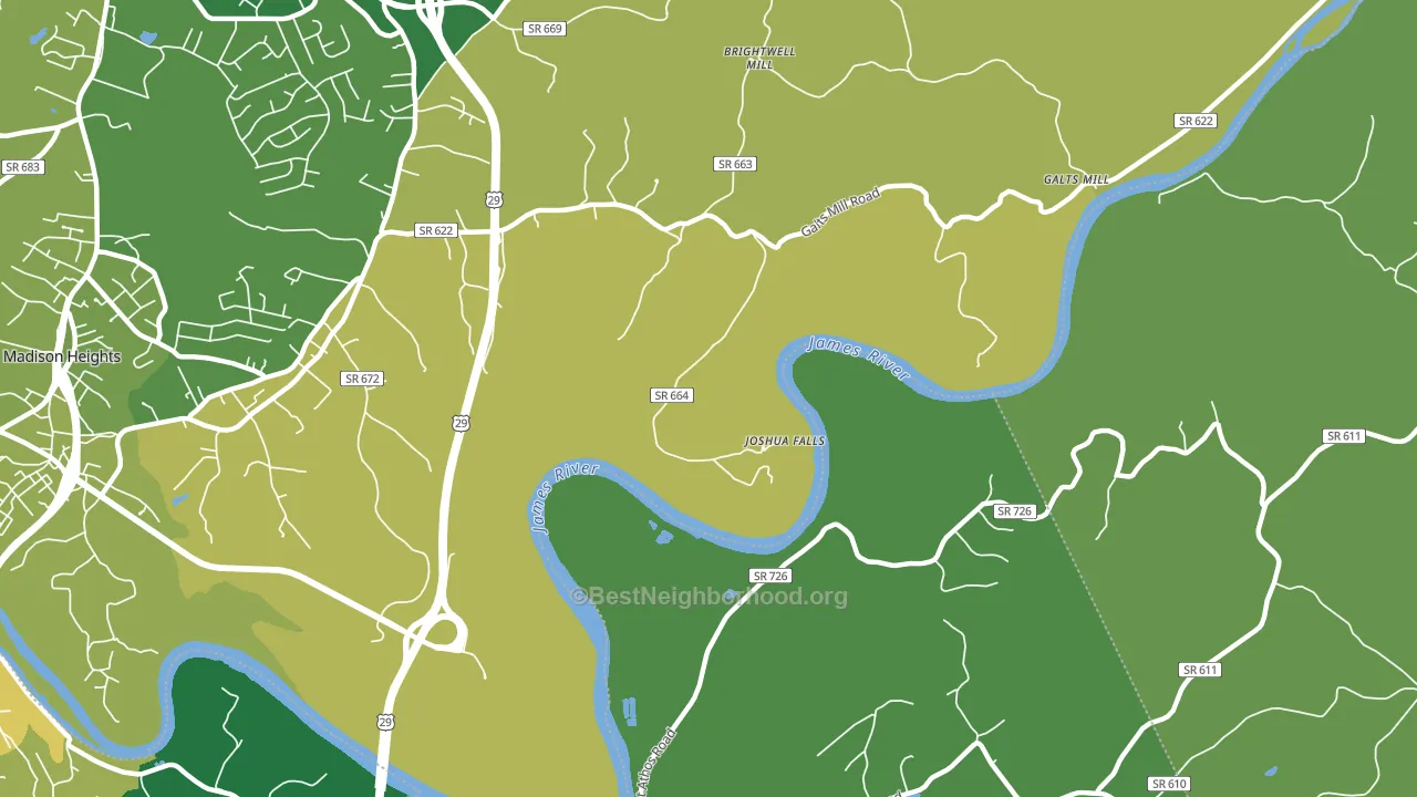 Joshua Falls, VA block-group voter-turnout map