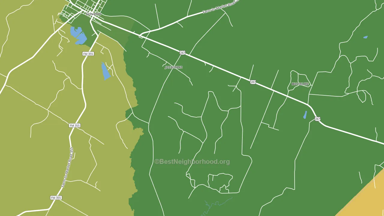 Josserand, TX block-group voter-turnout map