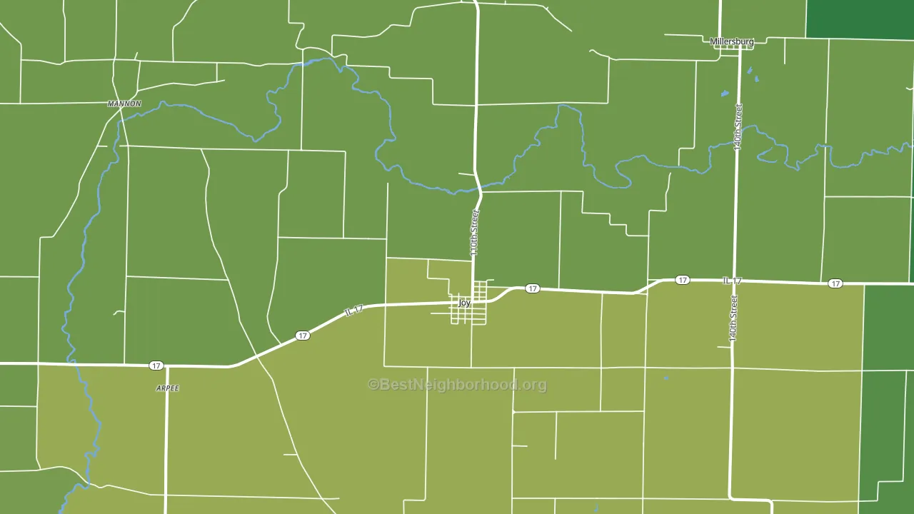 Joy, IL block-group voter-turnout map