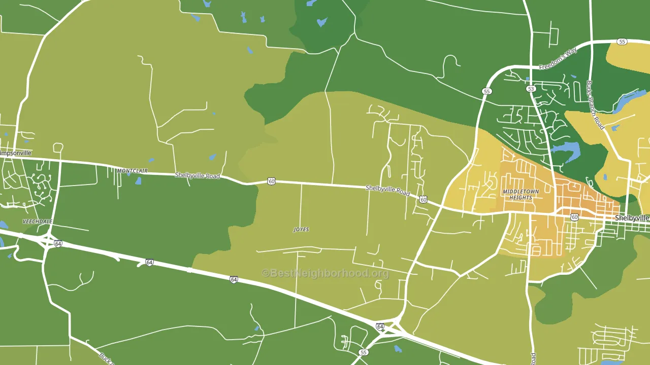 Joyes, KY block-group voter-turnout map