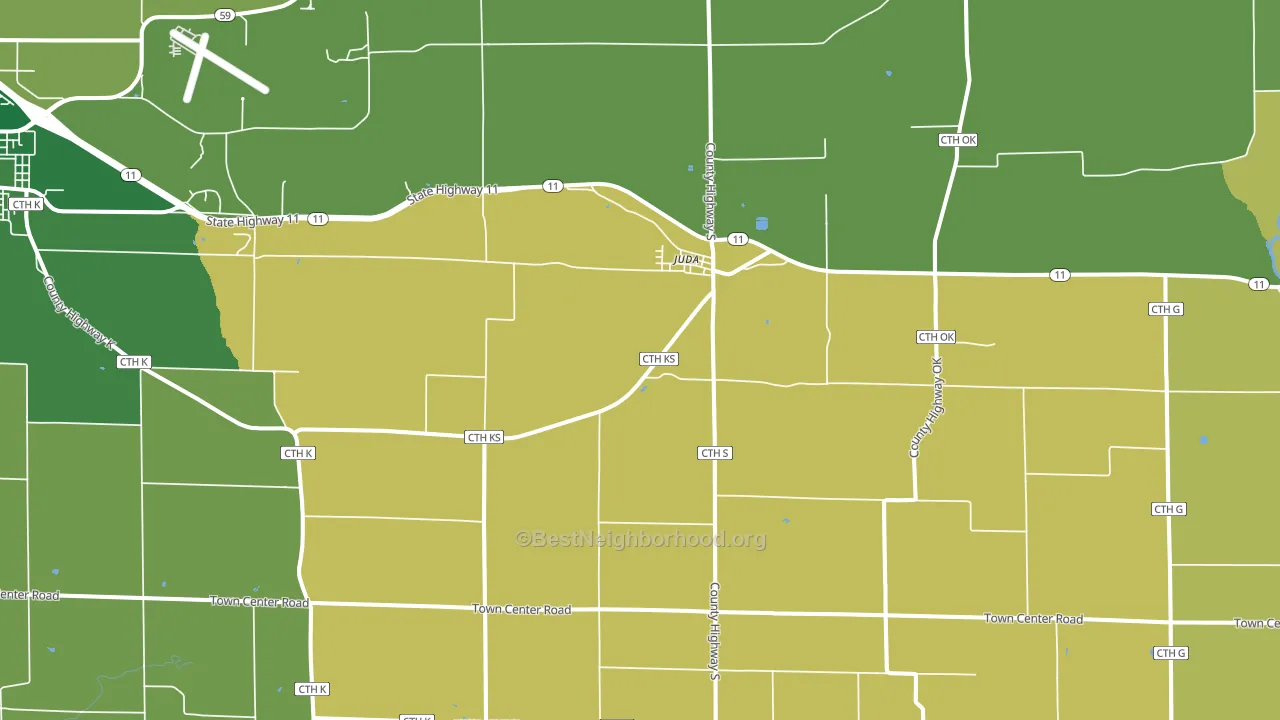 Juda, WI block-group voter-turnout map