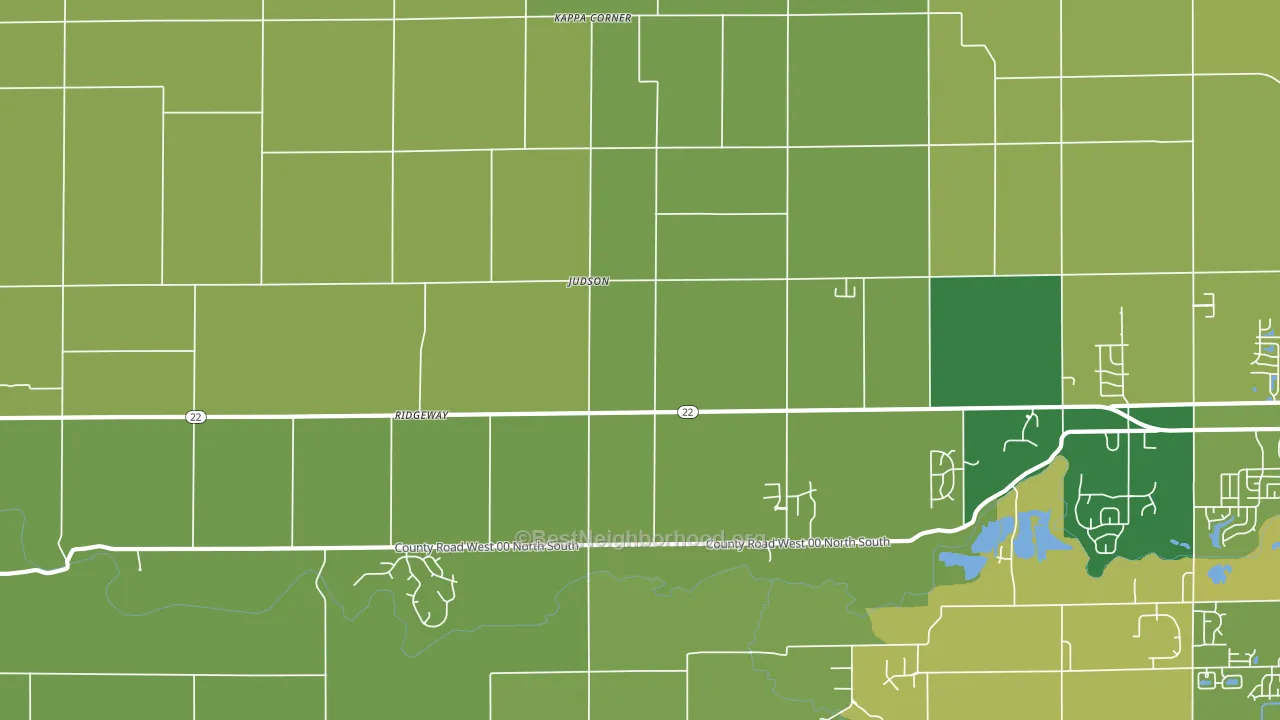 Judson, IN block-group voter-turnout map