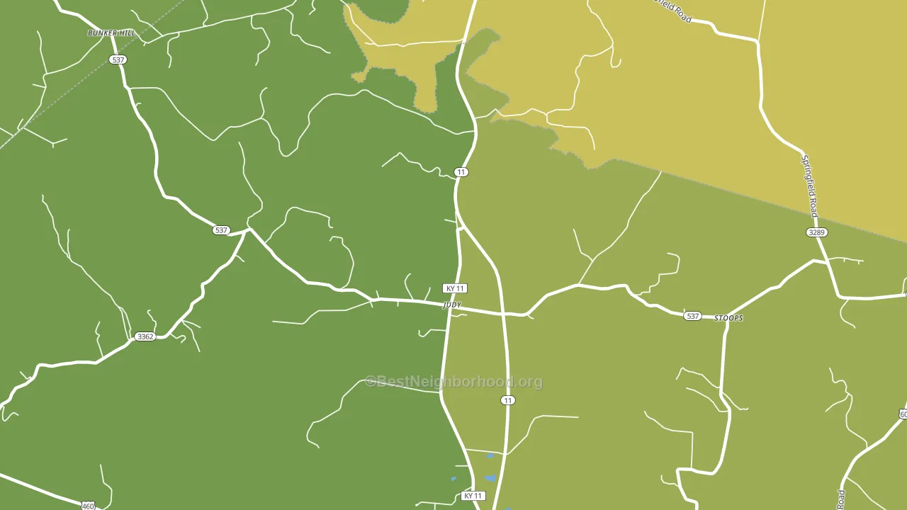 Judy, KY block-group voter-turnout map