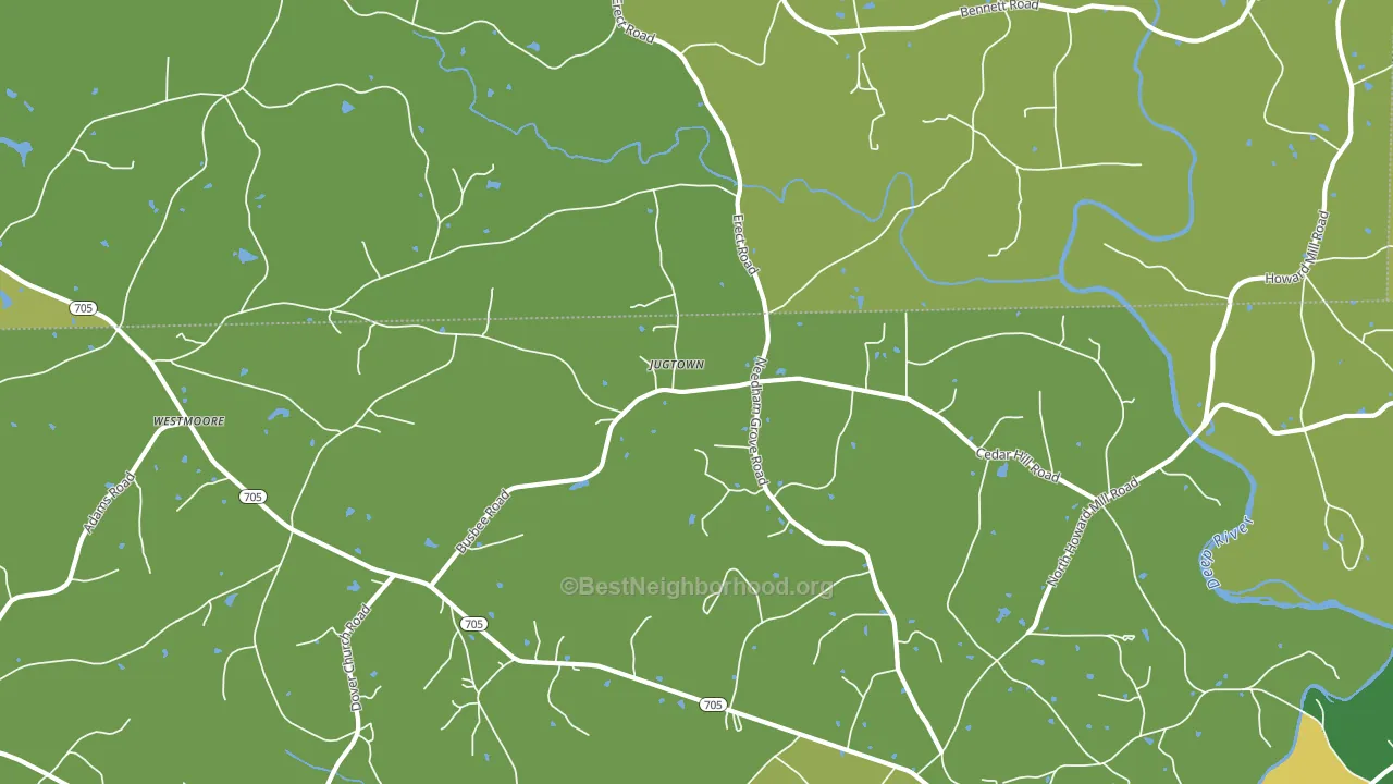 Jugtown, NC block-group voter-turnout map