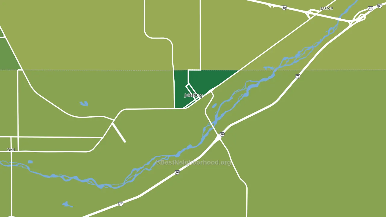 Julesburg, CO block-group voter-turnout map