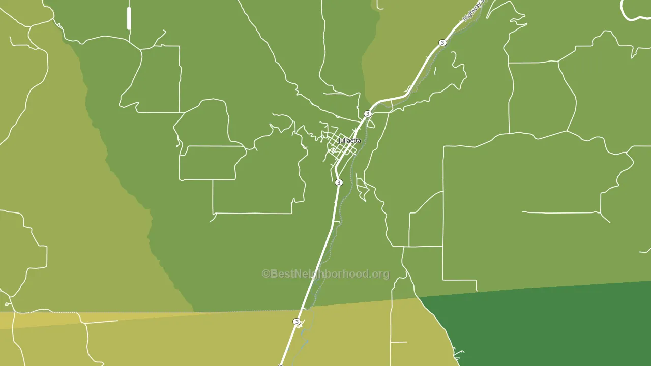 Juliaetta, ID block-group voter-turnout map