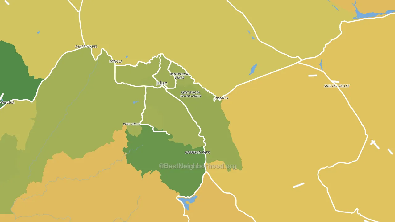 Julian, CA block-group voter-turnout map