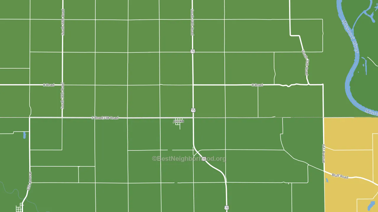 Julian, NE block-group voter-turnout map