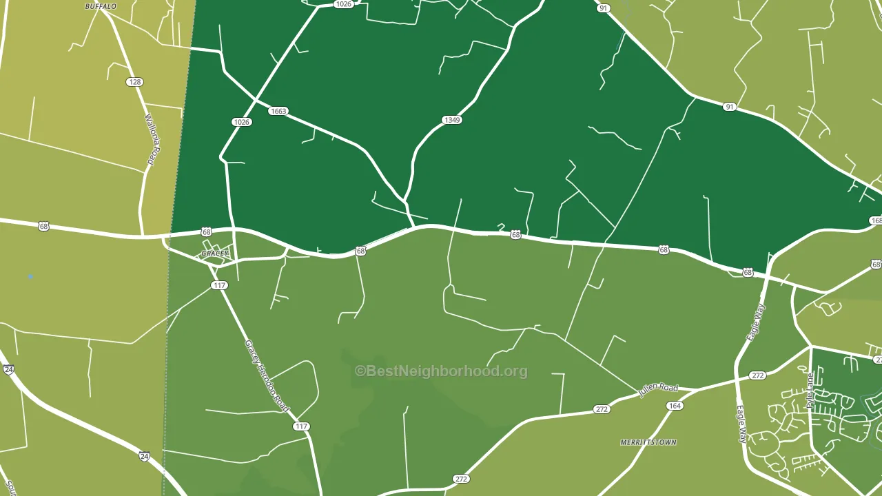 Julien, KY block-group voter-turnout map