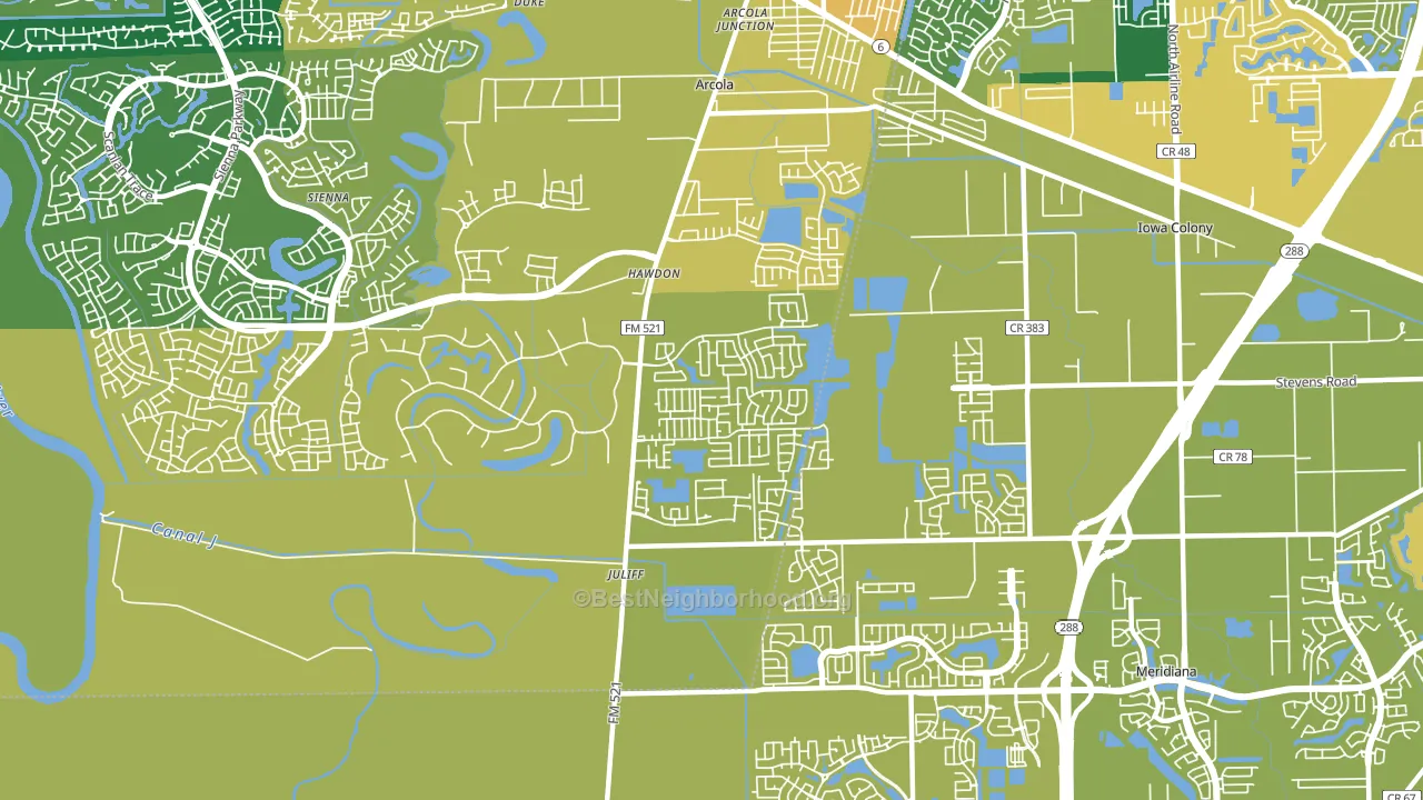 Juliff, TX block-group voter-turnout map