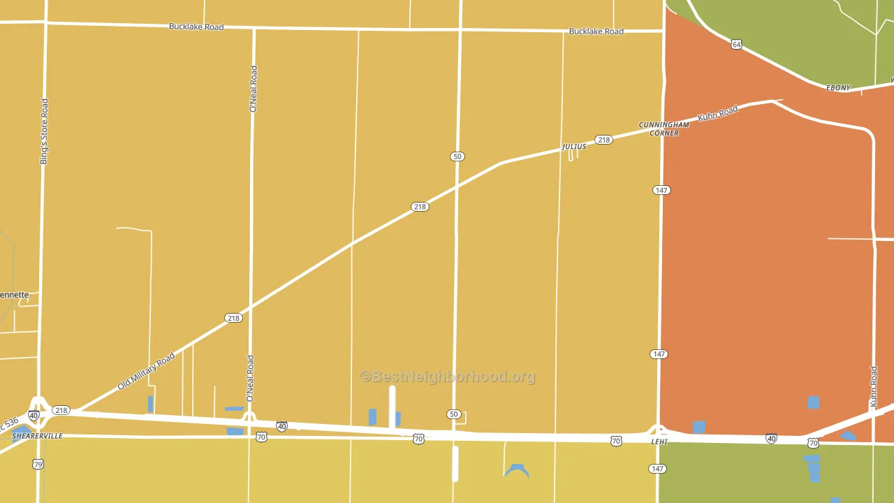 Julius, AR block-group voter-turnout map